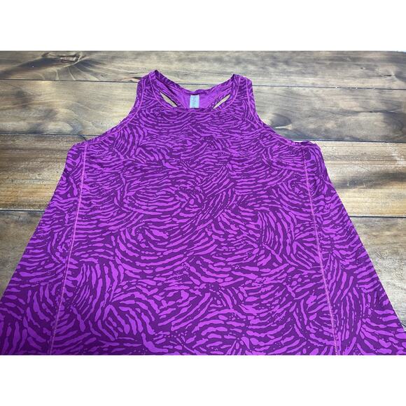 Athleta Racer Bank Tank Athletic Top Purple Pink Animal Print Size Small - Picture 3 of 10